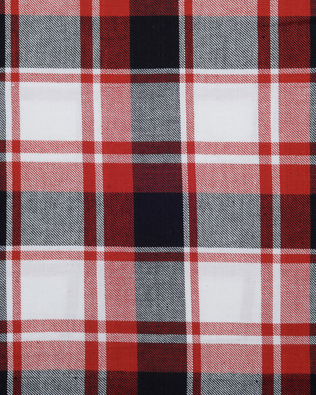 Bold Twill Red Black Checks on White - 4
