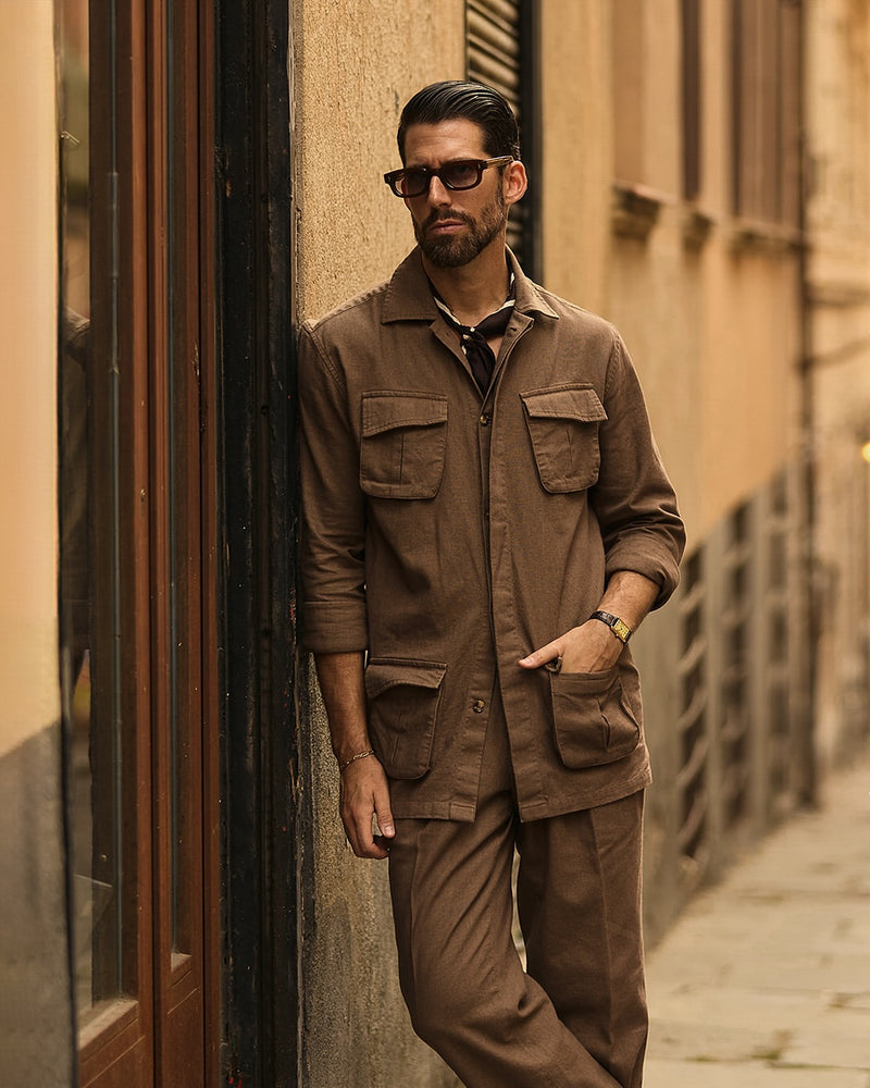 Linen Fresco Brown Pant
