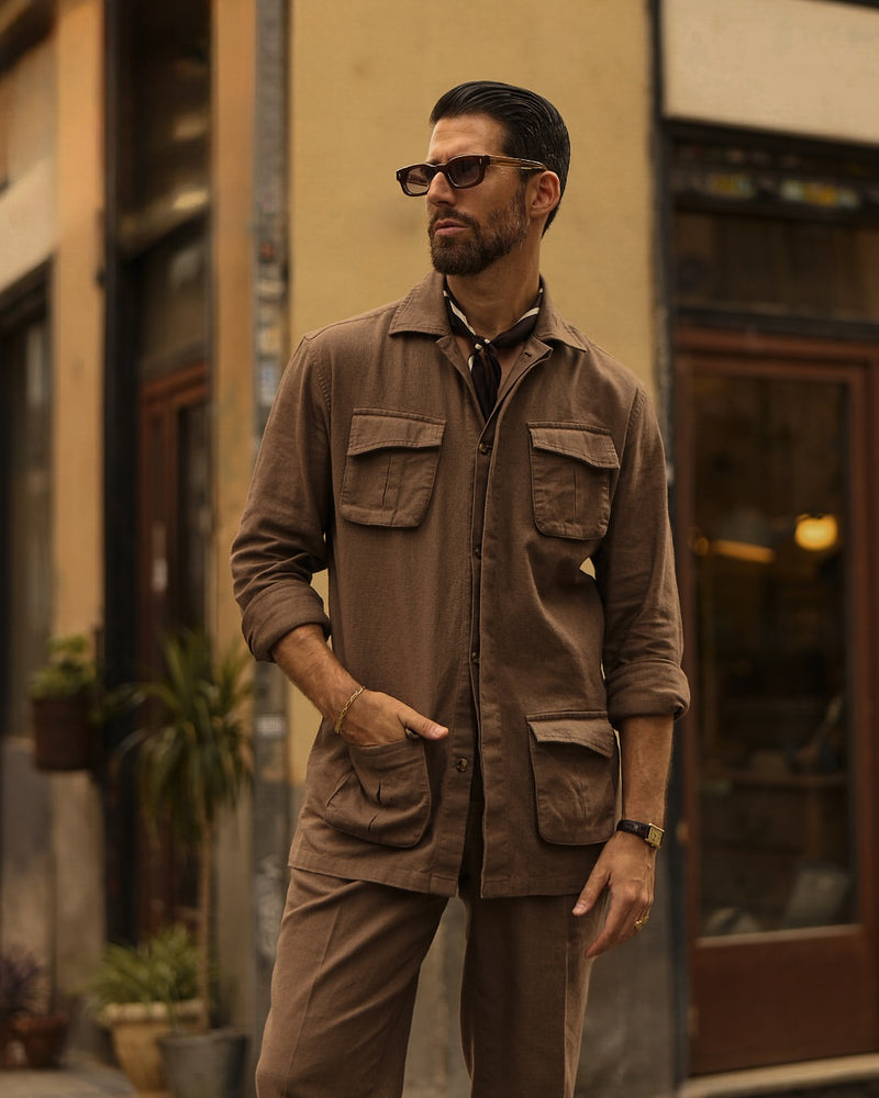Linen Fresco Brown Pant