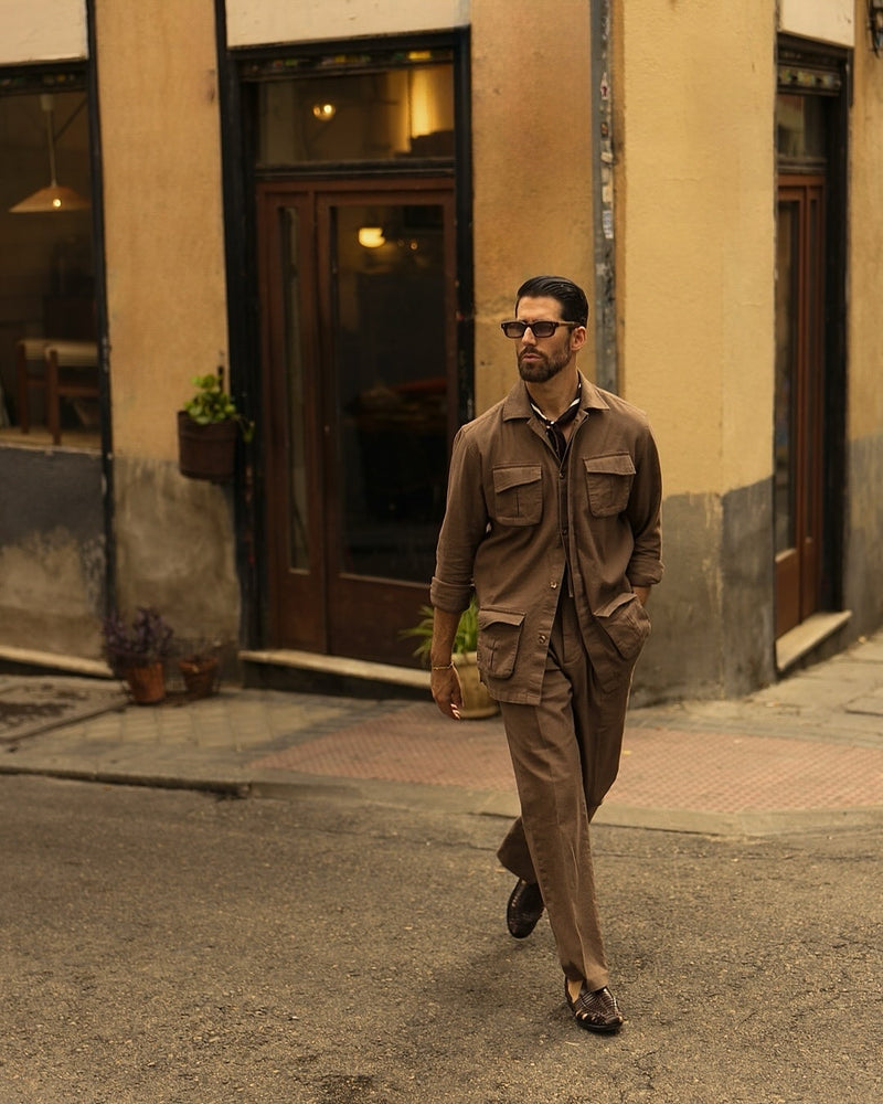 Linen Fresco Brown Pant