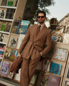 Vitale Barberis Canonico - Sand Wool Flannel High Rise Double Tab Pant