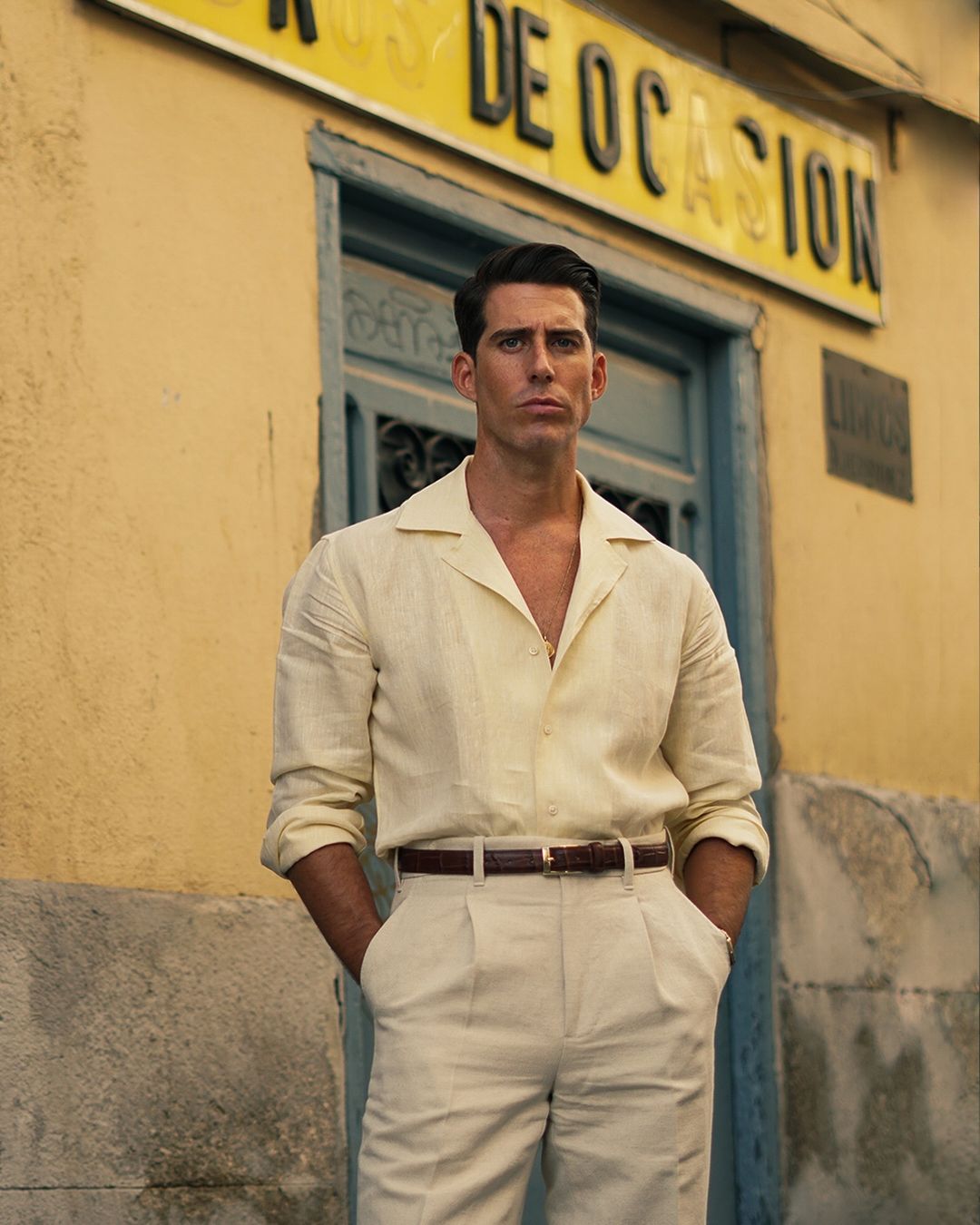 Summer Camp Collar Shirt in Yellow Linen - 6