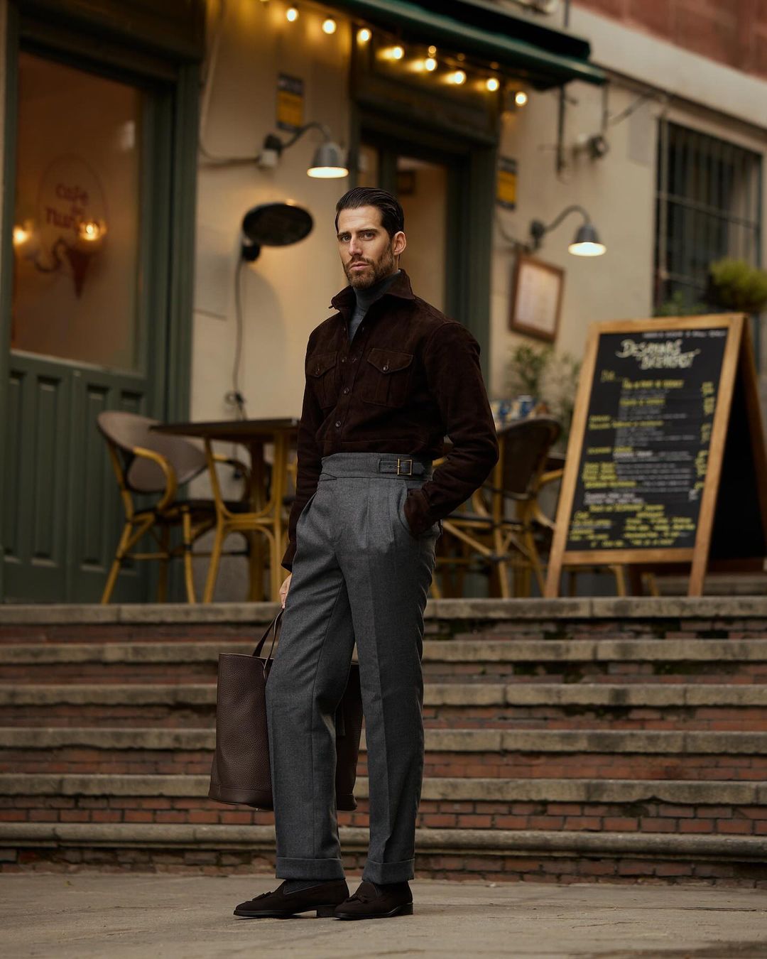 Gurkha Pant in Dugdale Dark Grey Wool Flannel - 5