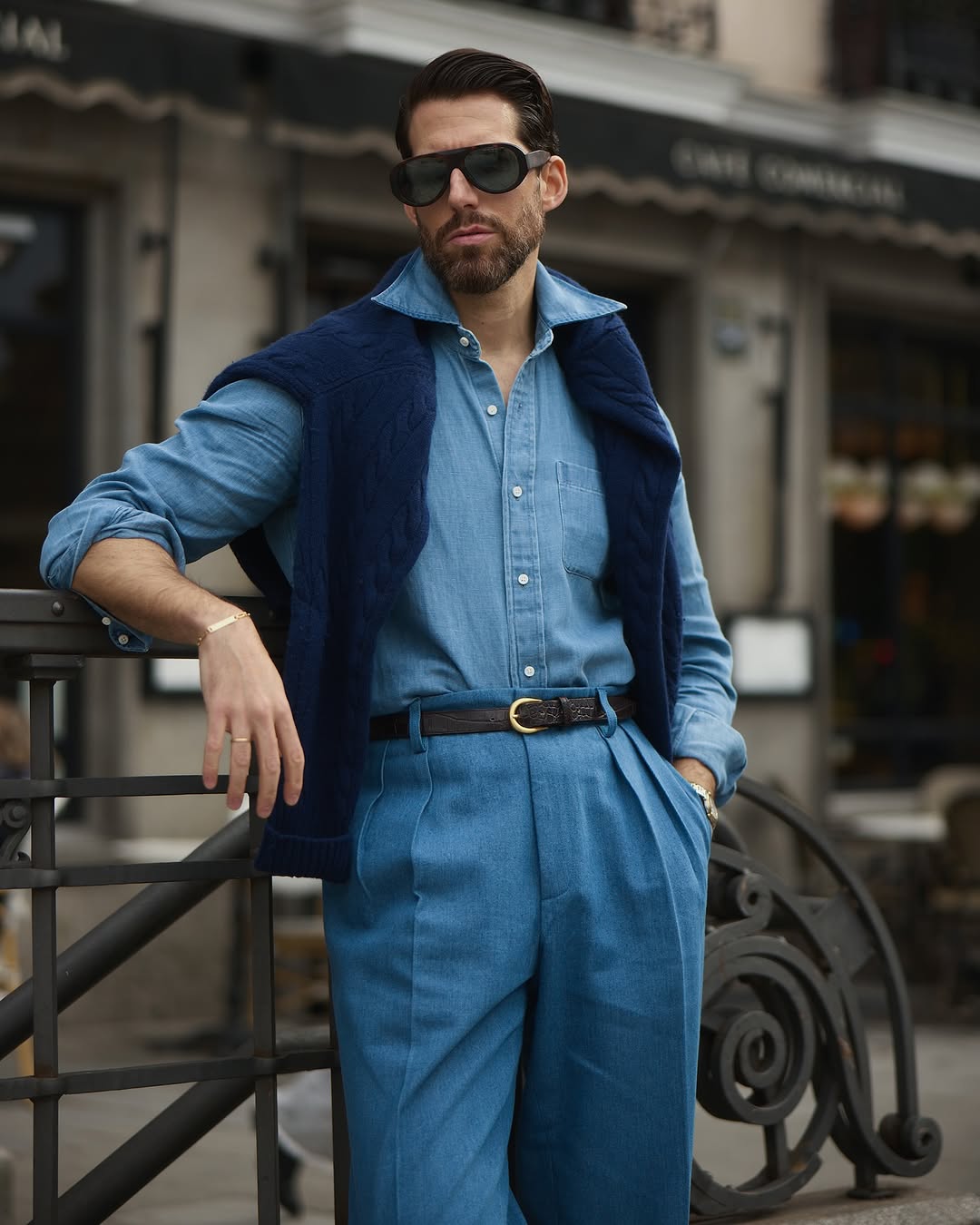 Fade Washed Hemp Cotton Chambray Shirt - 1