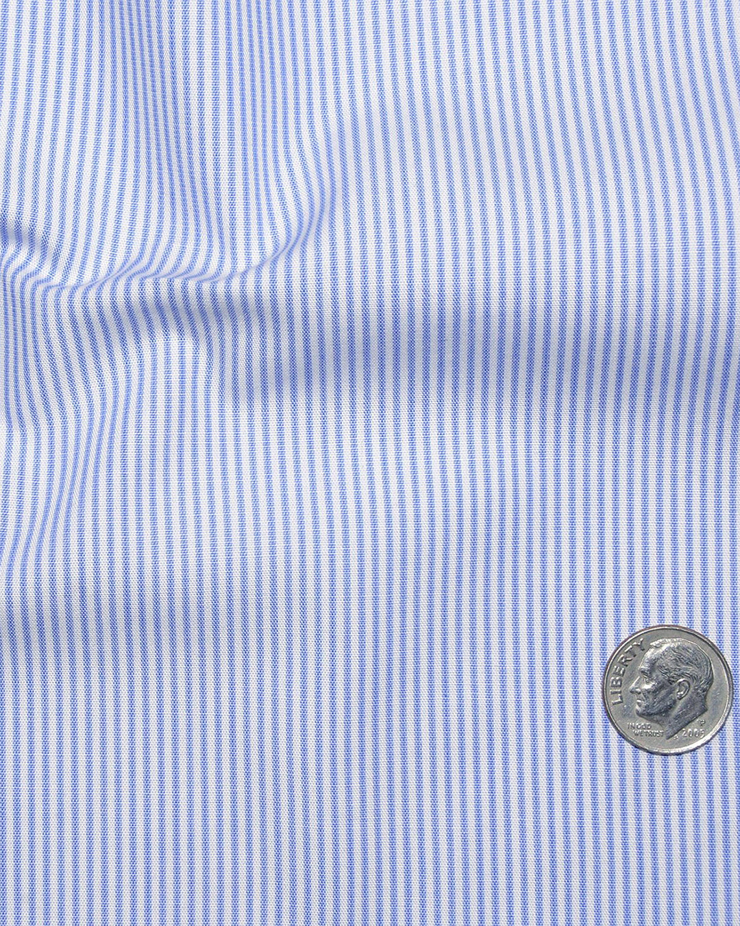 Blue on White Pin Stripes Dress Shirt - 4