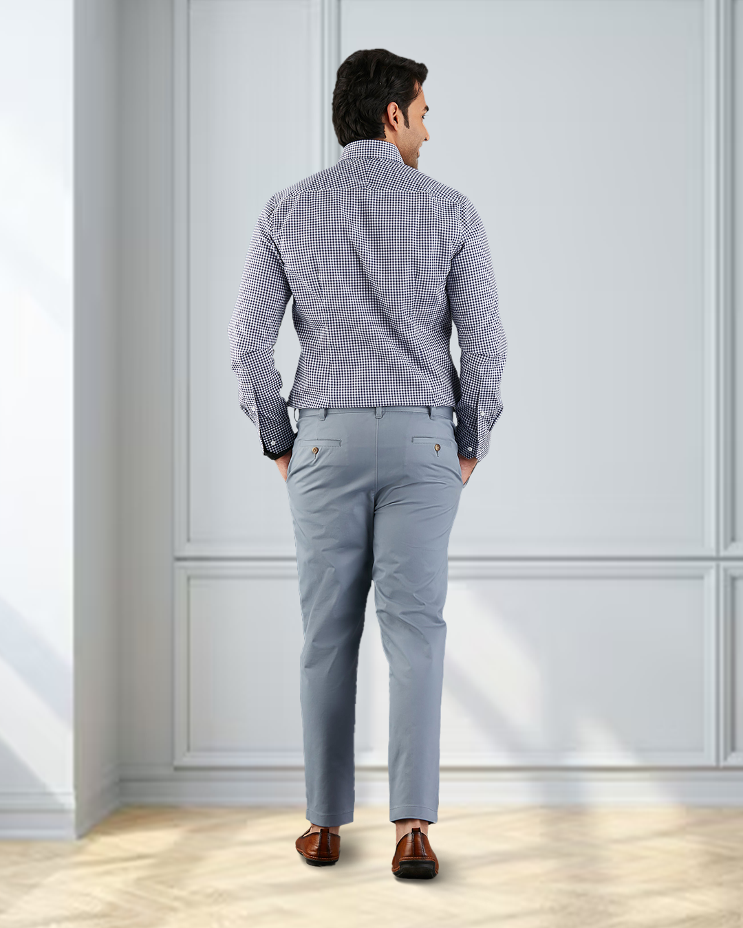 Genoa Chino Pant Soft Blue Grey - 5