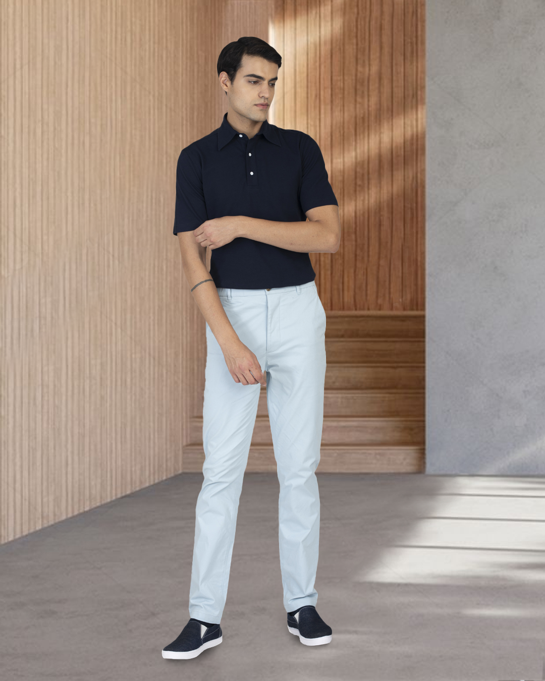 Genoa Powder Blue Chino - 4