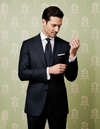 Navy Wool Pinstripes Suit