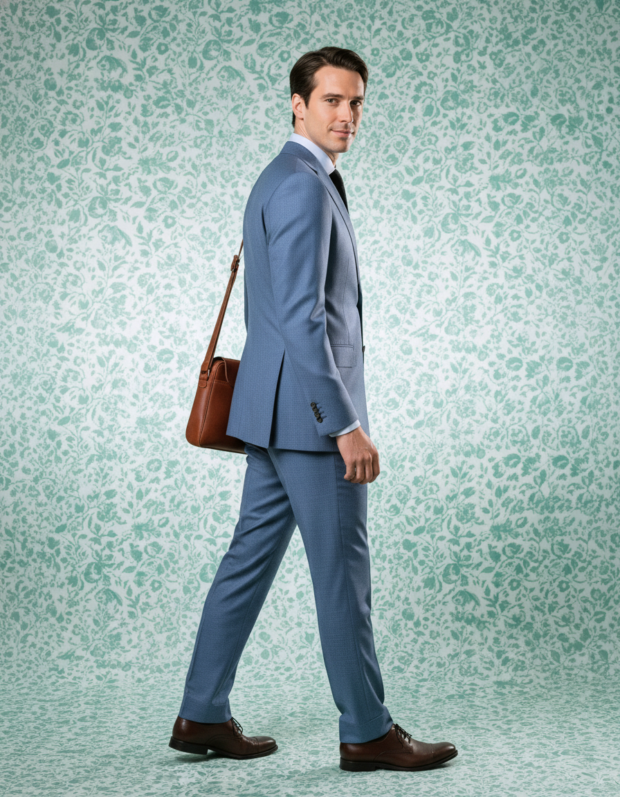 Dugdale Blueish Grey Wool Flannel Suit