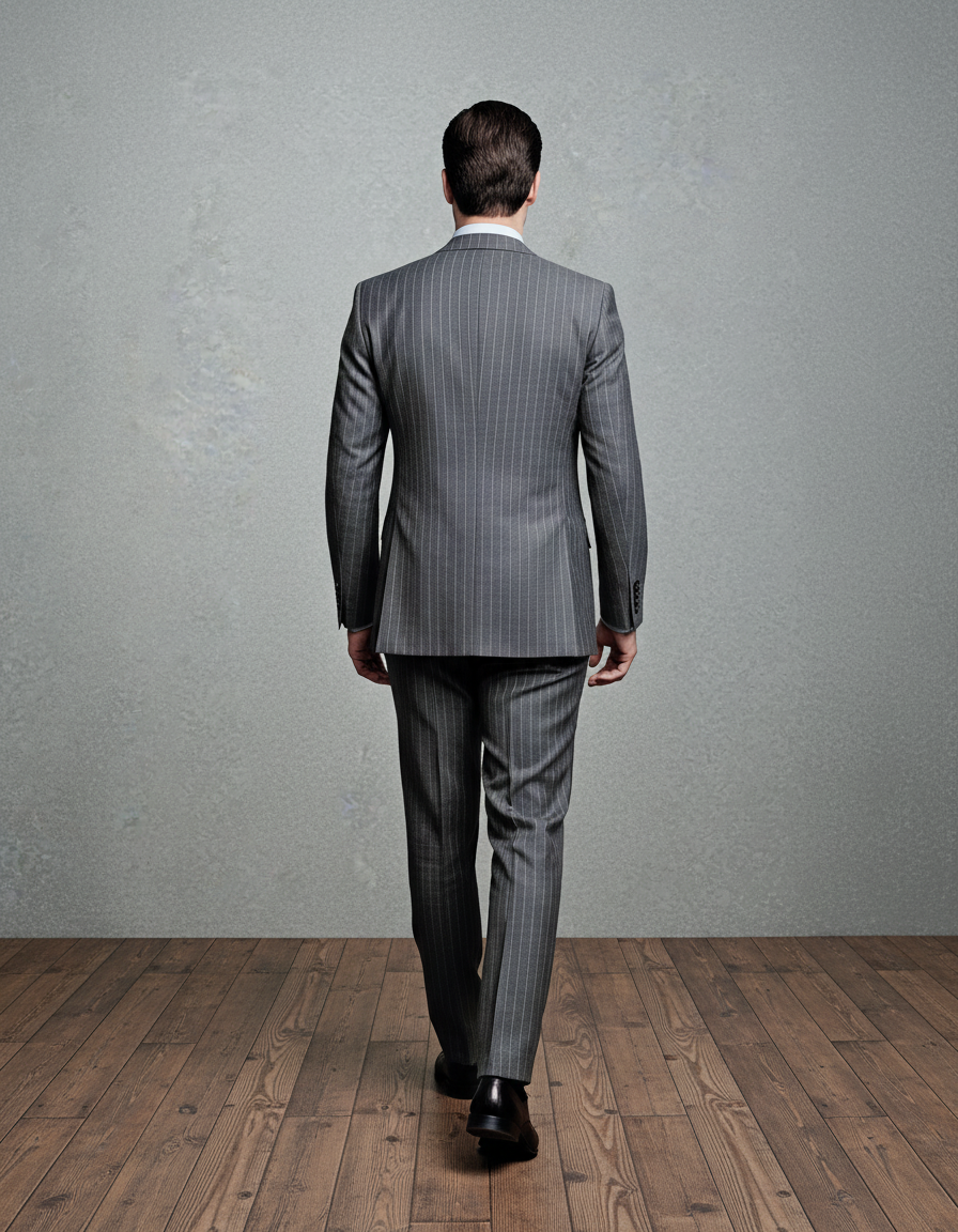 Grey Wool Pinstripes Suit