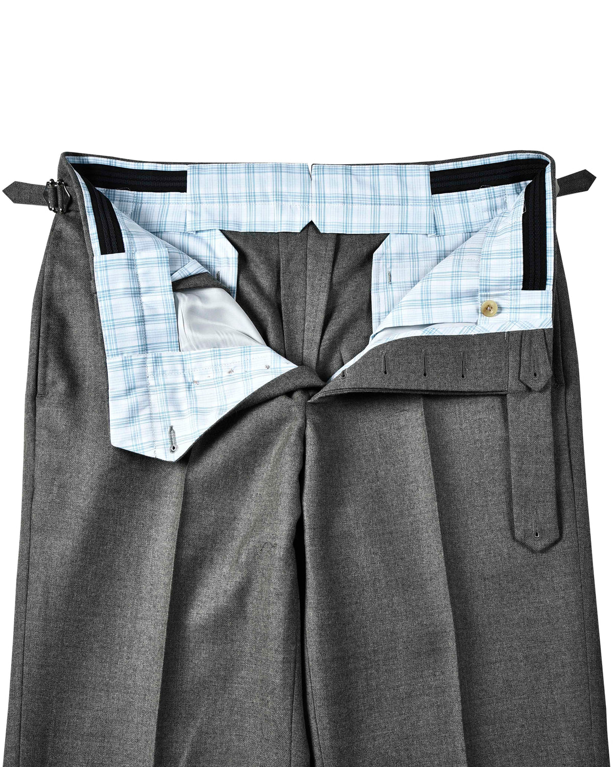 Dugdale Ash Grey Wool Flannel Dress Pant - 5