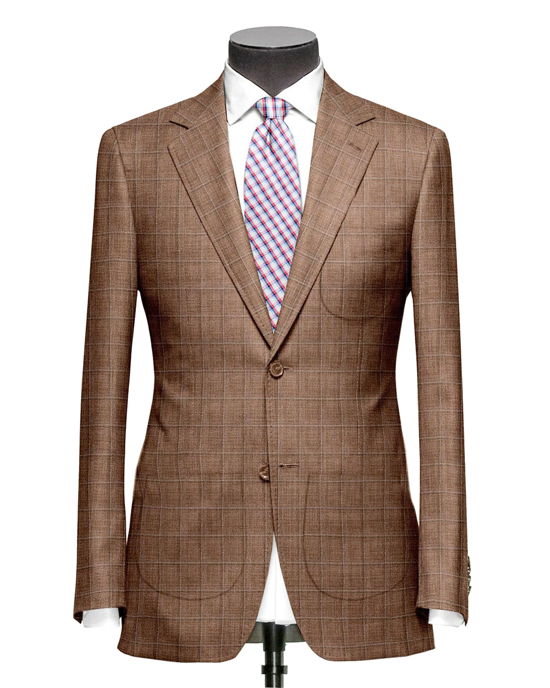 EThomas Burn Orange Tattersal plaid Jacket - 1