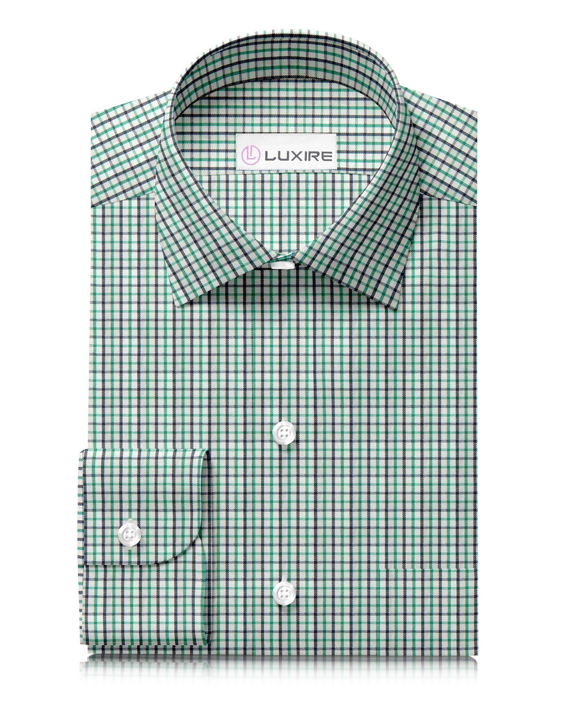 Green Black Tattersall Soft Twill - 1