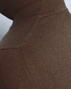 EZS Merino Wool Brown Long Sleeve Polo