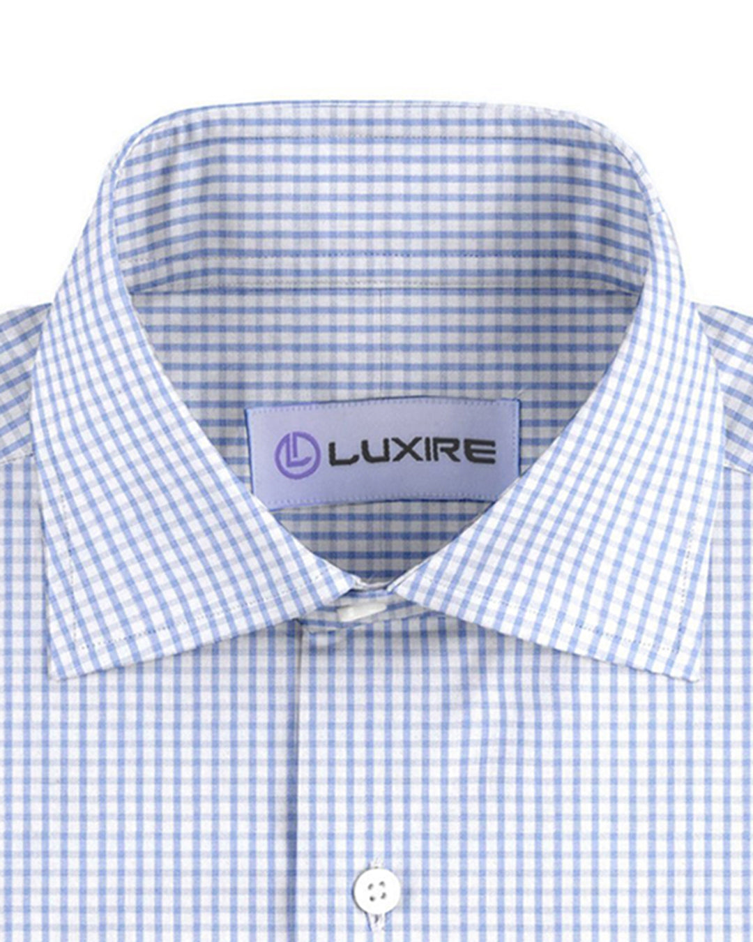Light Blue White Gingham Shirt - 3