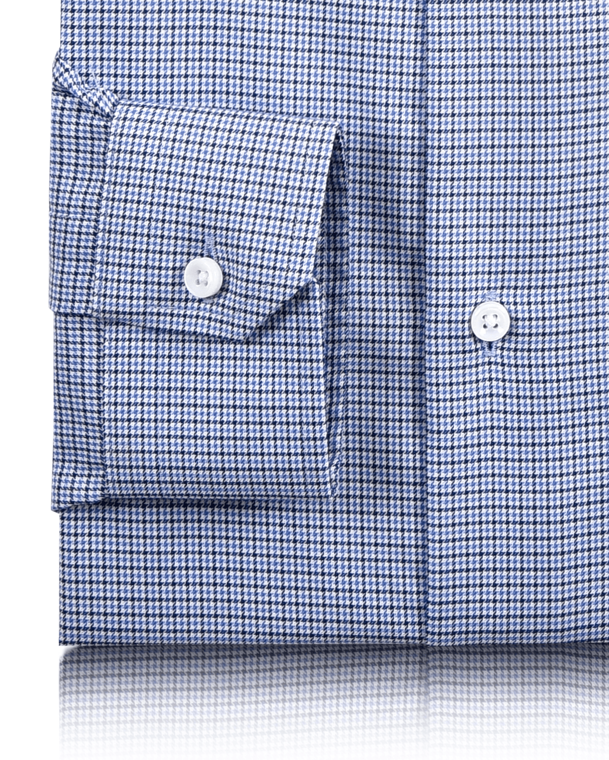 Blue White Micro Houndstooth Shirt - 3