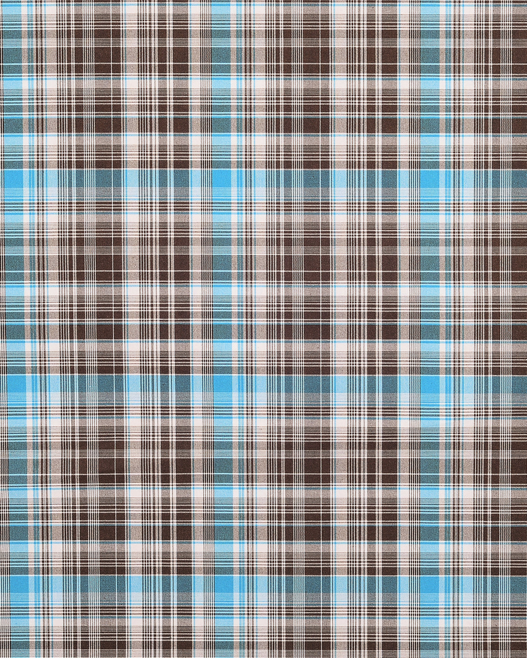 Choco Brown Aqua Checks Shirt - 4