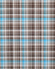 Closeup view of custom check shirts for men by Luxire choco brown and blue