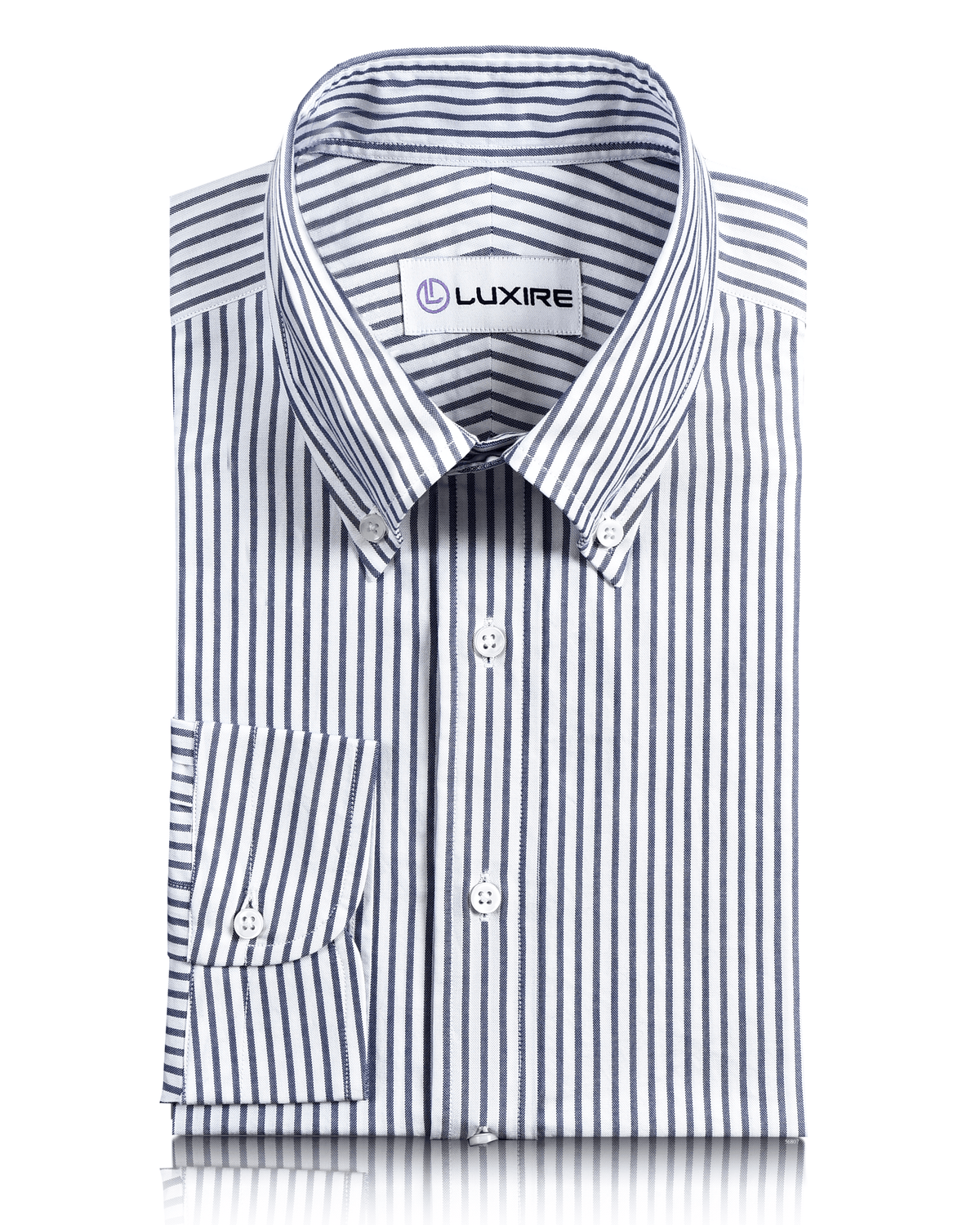 Navy Candy Stripes Pinpoint oxford Shirt - 1