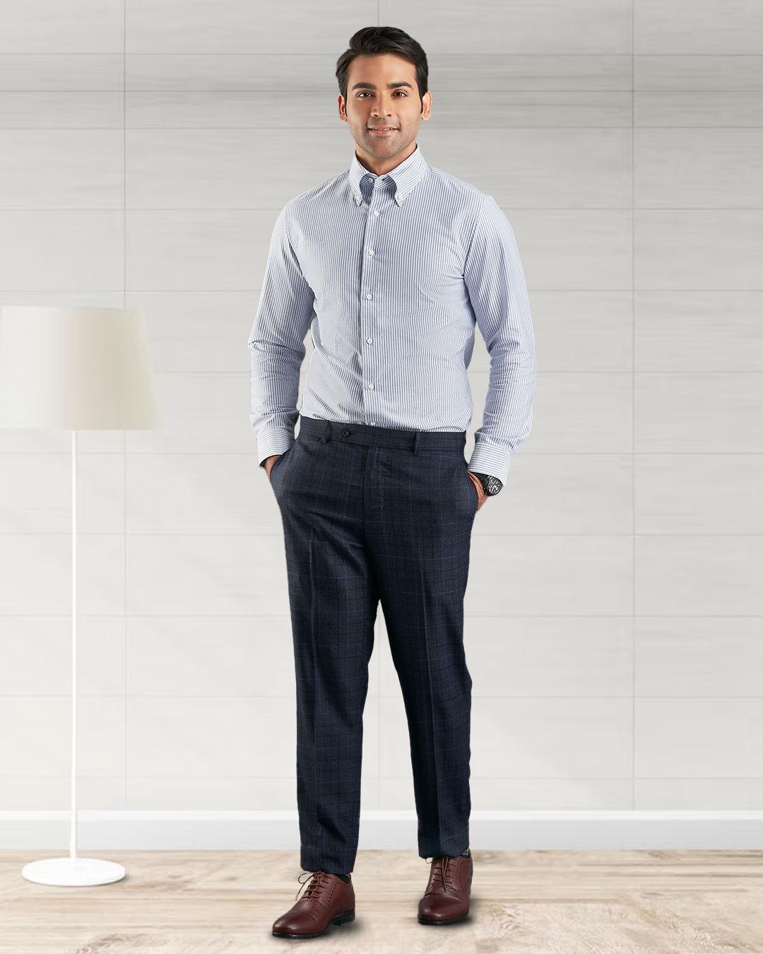 Navy University Stripes Oxford Shirt - 5