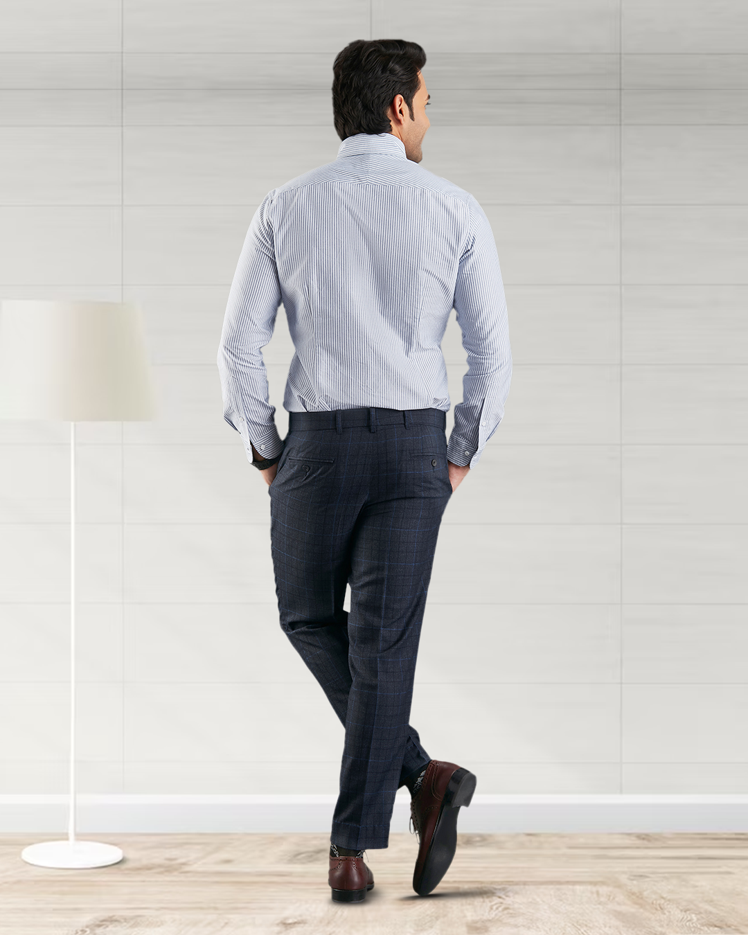 Navy University Stripes Oxford Shirt - 6