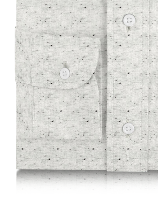Speckled Light Grey Polo Shirt - 3