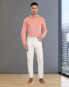 Orange White Heather Polo T-Shirt
