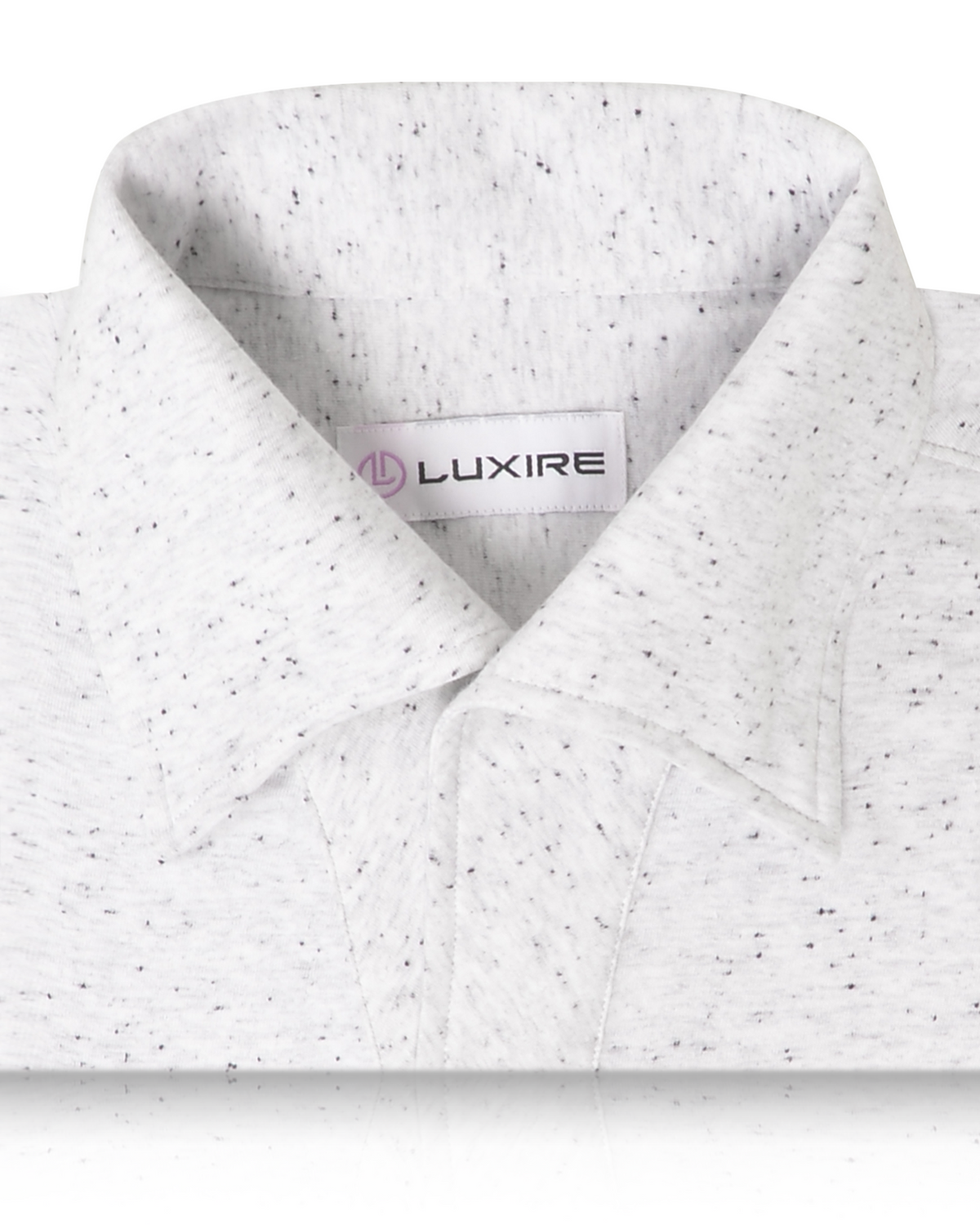 Speckled White Grey Polo Shirt - 2
