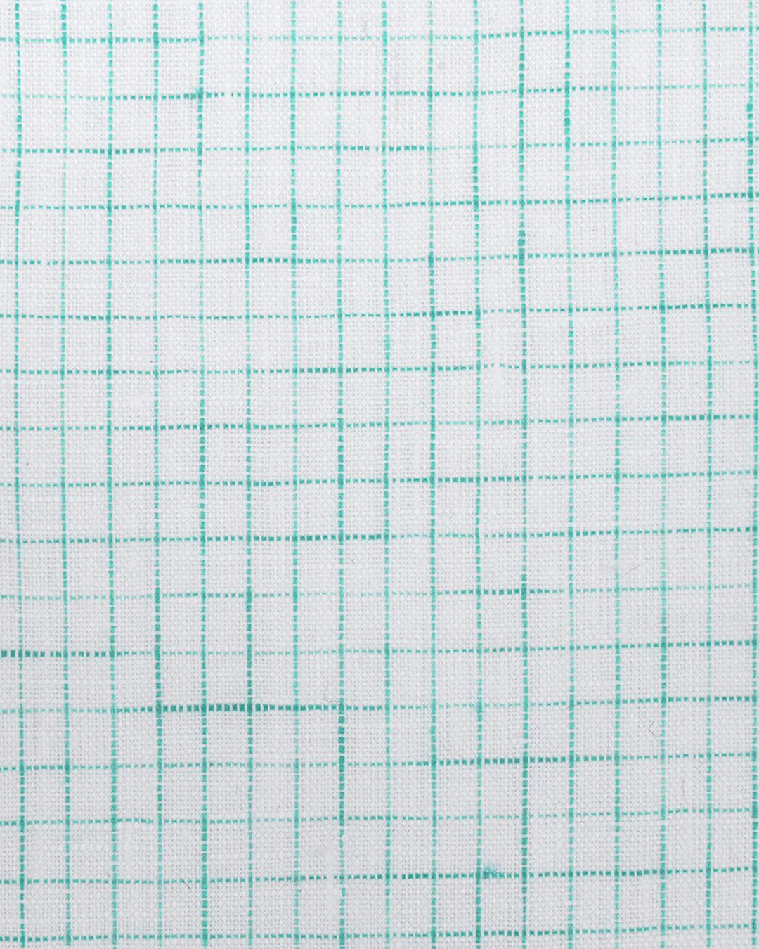 Linen: Aqua Green Graph Checks On White Shirt - 4