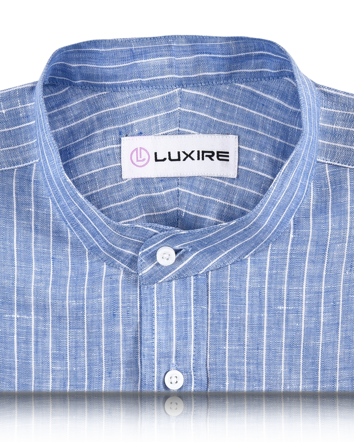 Blue White Chalk Stripes Linen Shirt - 2