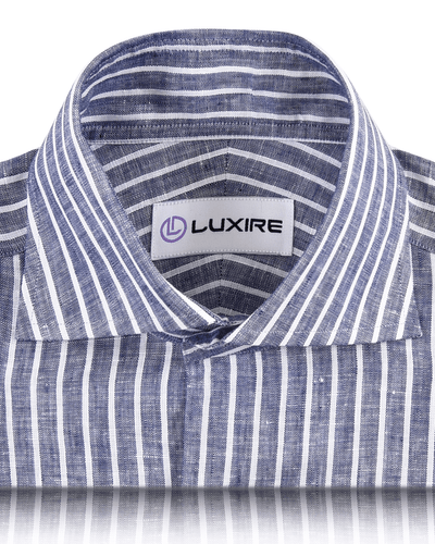 Linen:Blue Chambray with White Stripes Shirt