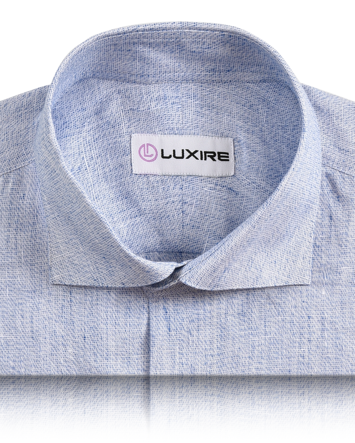 Linen: Lustrous Blue White Chambray Shirt - 2