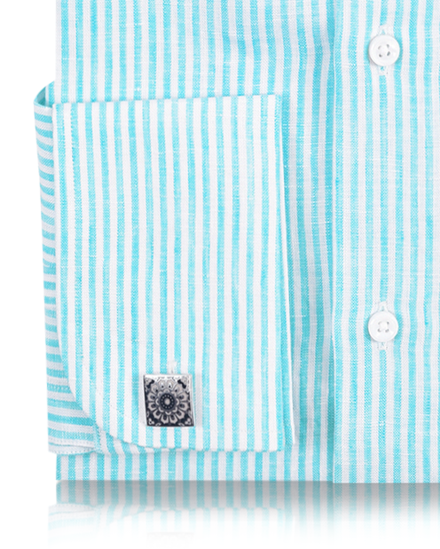 Blue University Stripes Linen Shirt - 3