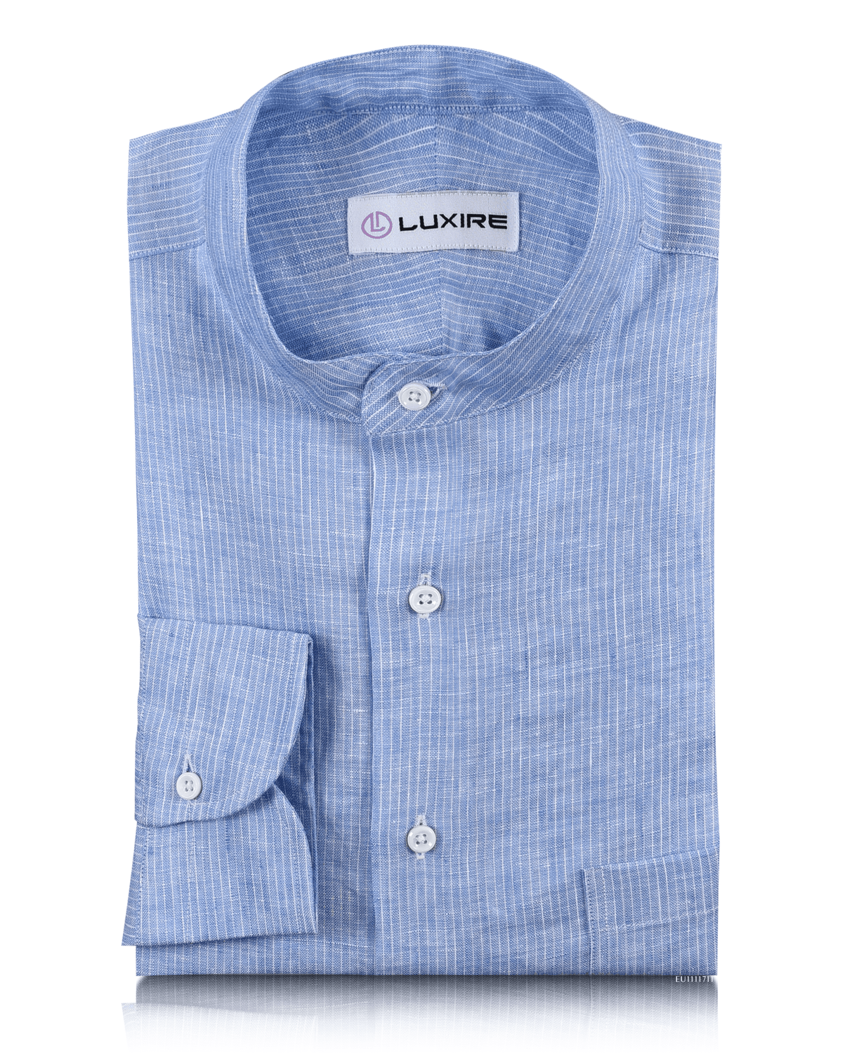 Blue White Stripes Linen Shirt - 1