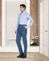 Linen Cotton: Light Blue Chambray one piece collar placket