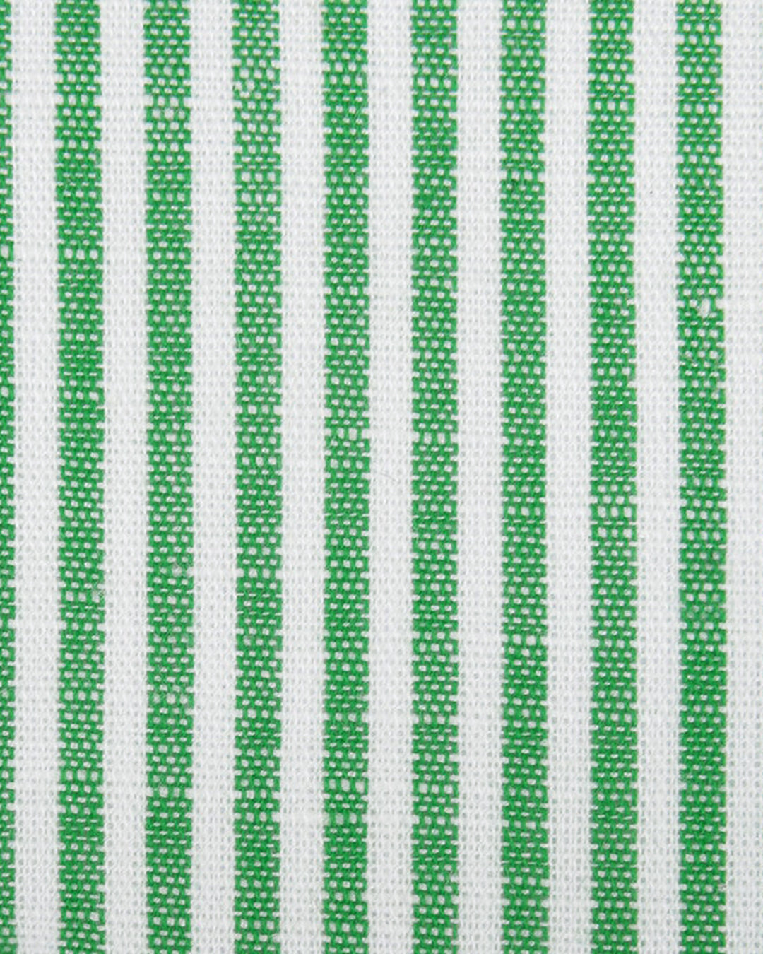 Cotton Linen: Classic Green White Candy Stripes Shirt - 4