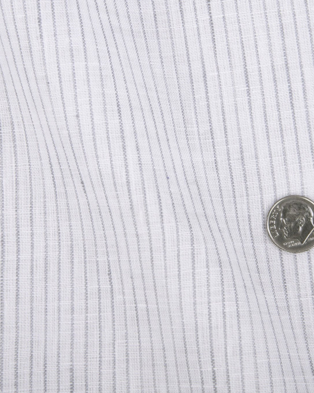 Linen:Vertical Grey Pinstripes on white - 4
