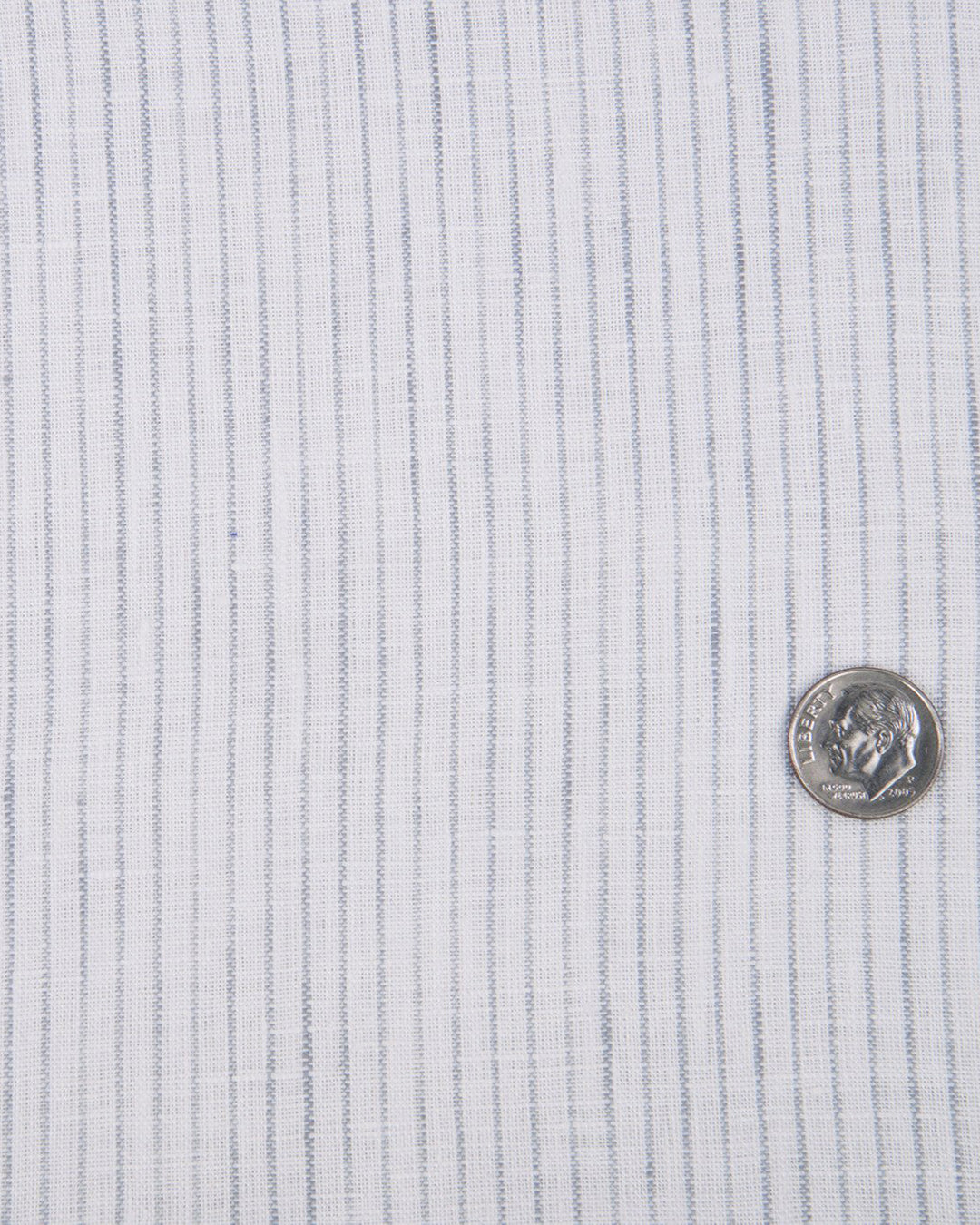 Linen:Vertical Grey Pinstripes on white - 5