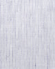 Close up of the custom linen shirt for men in white with ink blue stripes by Luxire Clothing 2