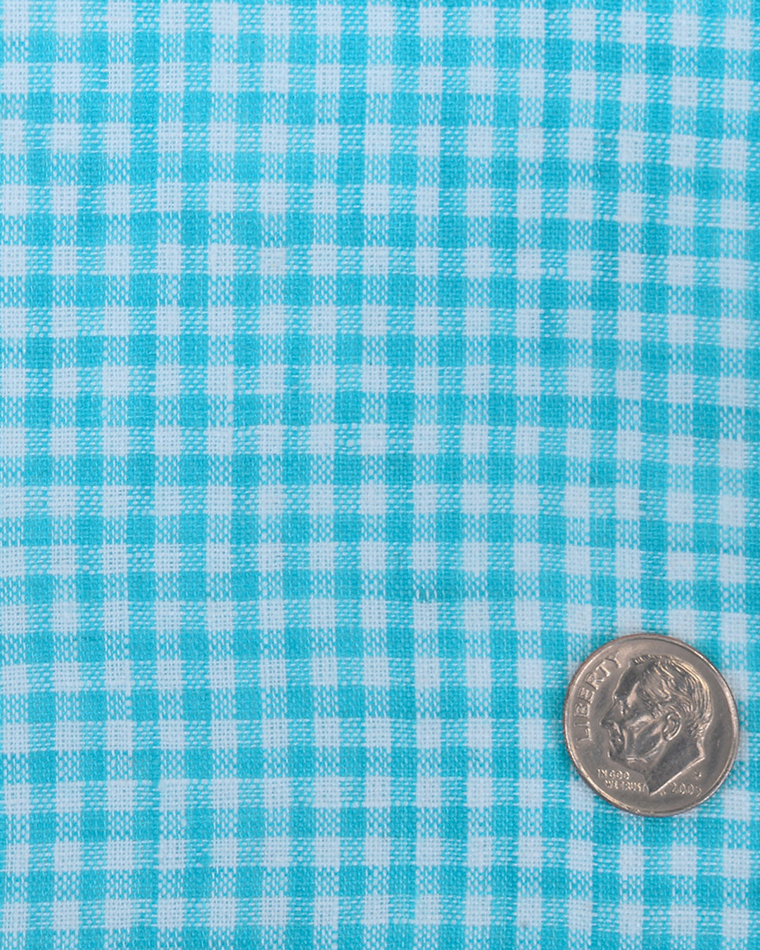 Linen: Light Blue White Gingham Checks Shirt - 4