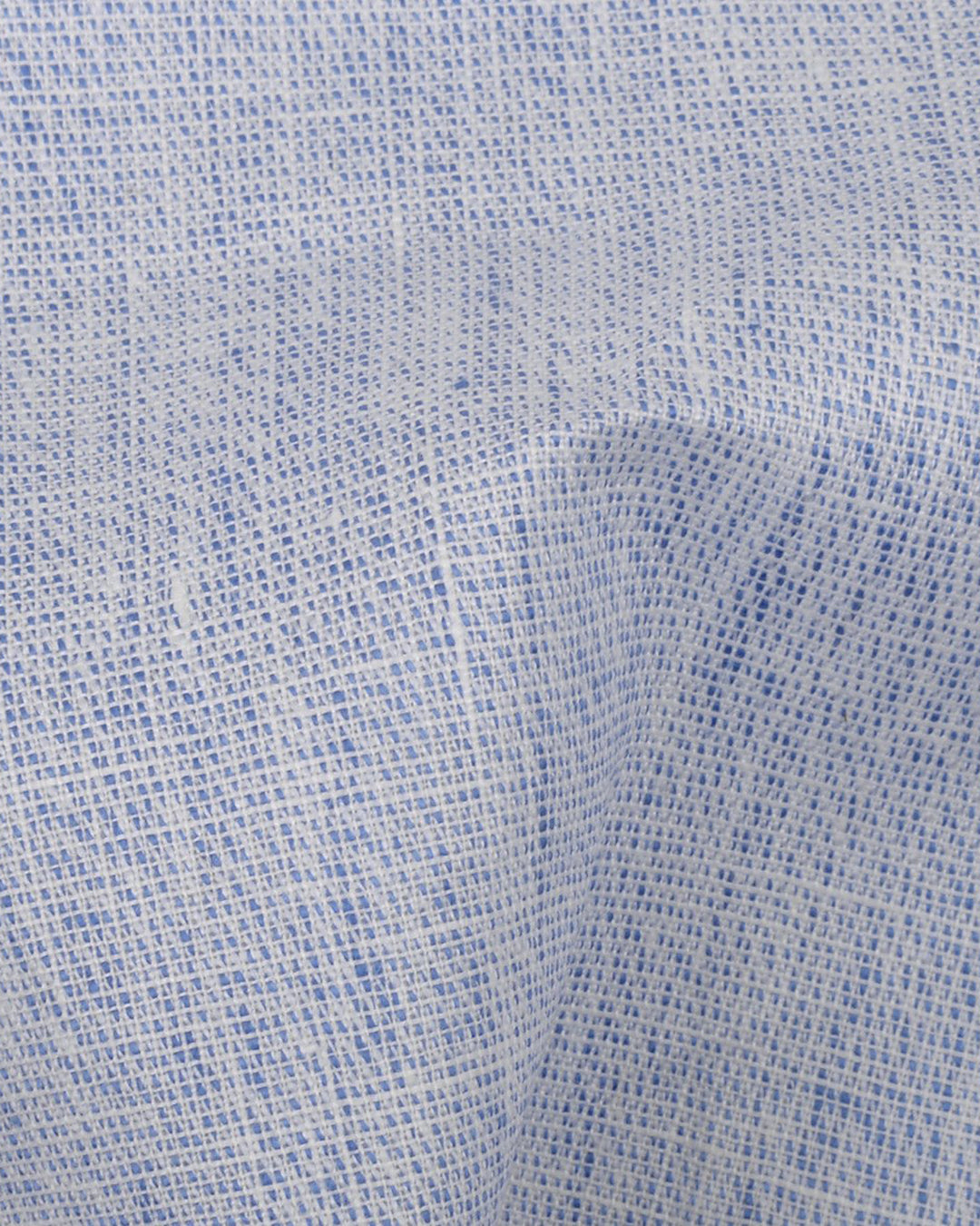 Linen: Lustrous Blue White Chambray Shirt - 4