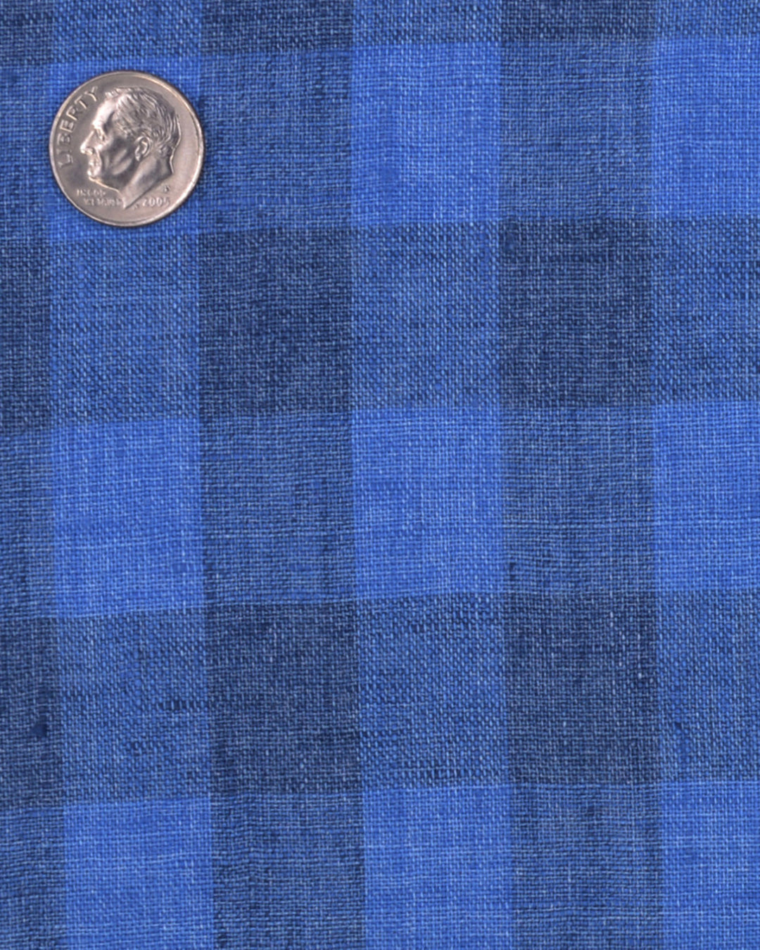 Linen: Shark Blue Casual Gingham - 5