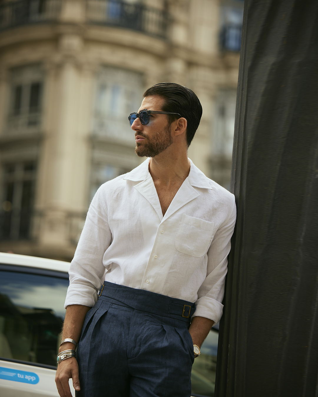 Summer Camp Collar Shirt in Crisp White Linen - 7