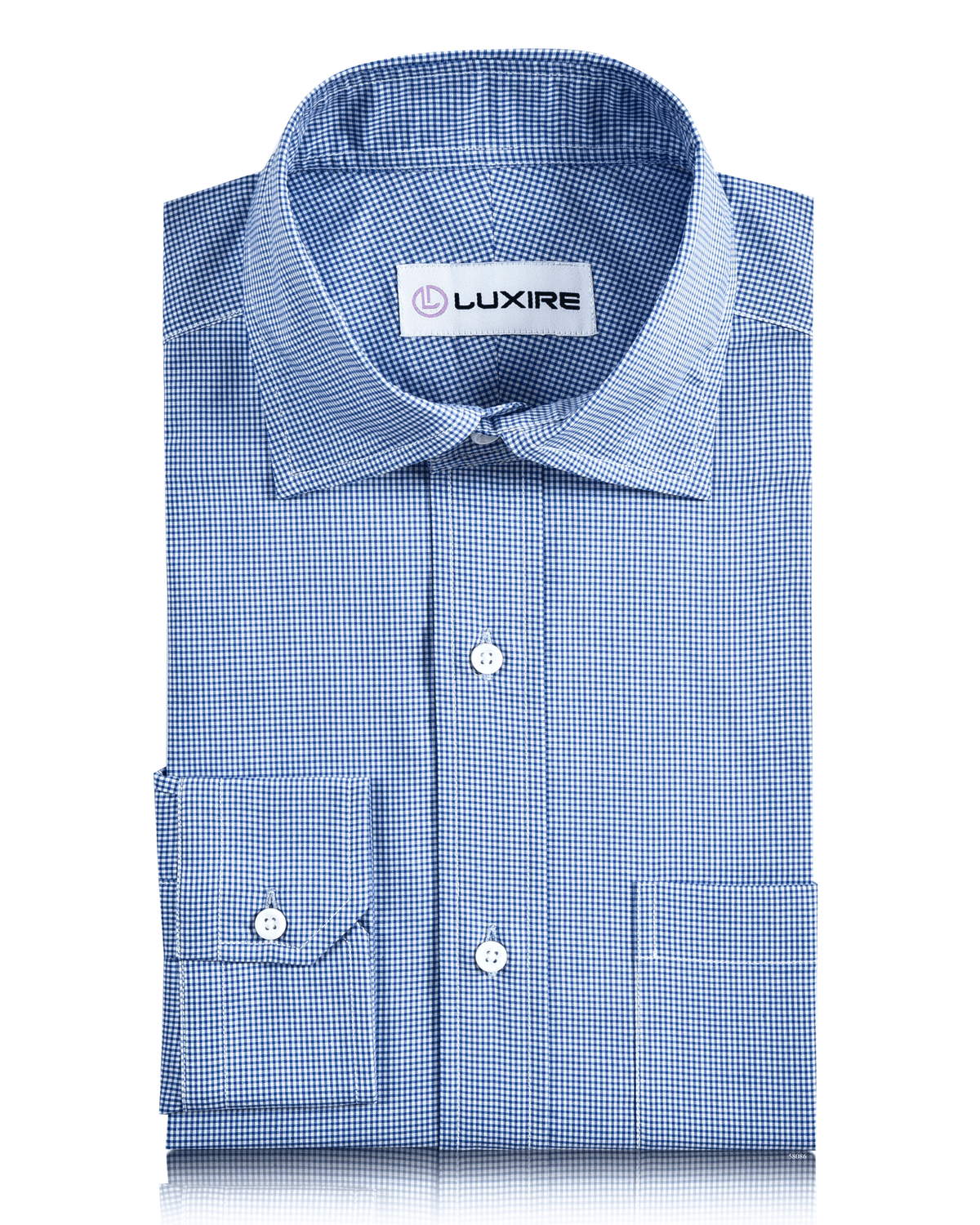 Blue Micro Gingham Checks Shirt - 1