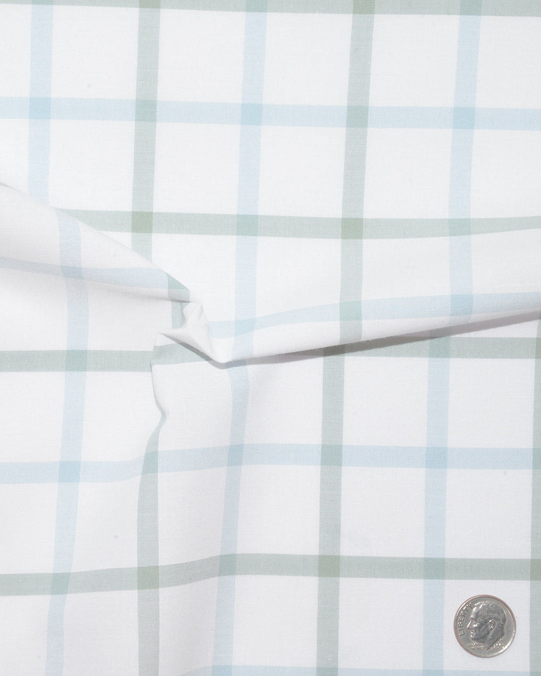 Sky Blue and Green Checks on White Shirt - 4