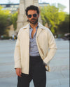 Linen Vintage Cream Birdseye Shirt Jacket