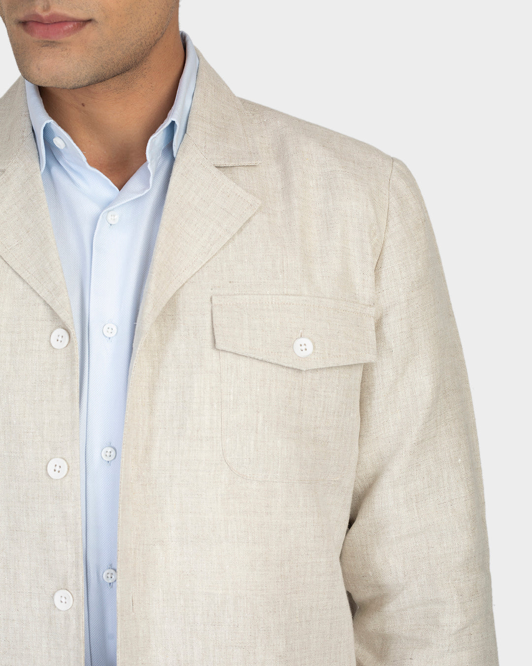 100% Linen Suiting Muslin Shirt Jacket - 4