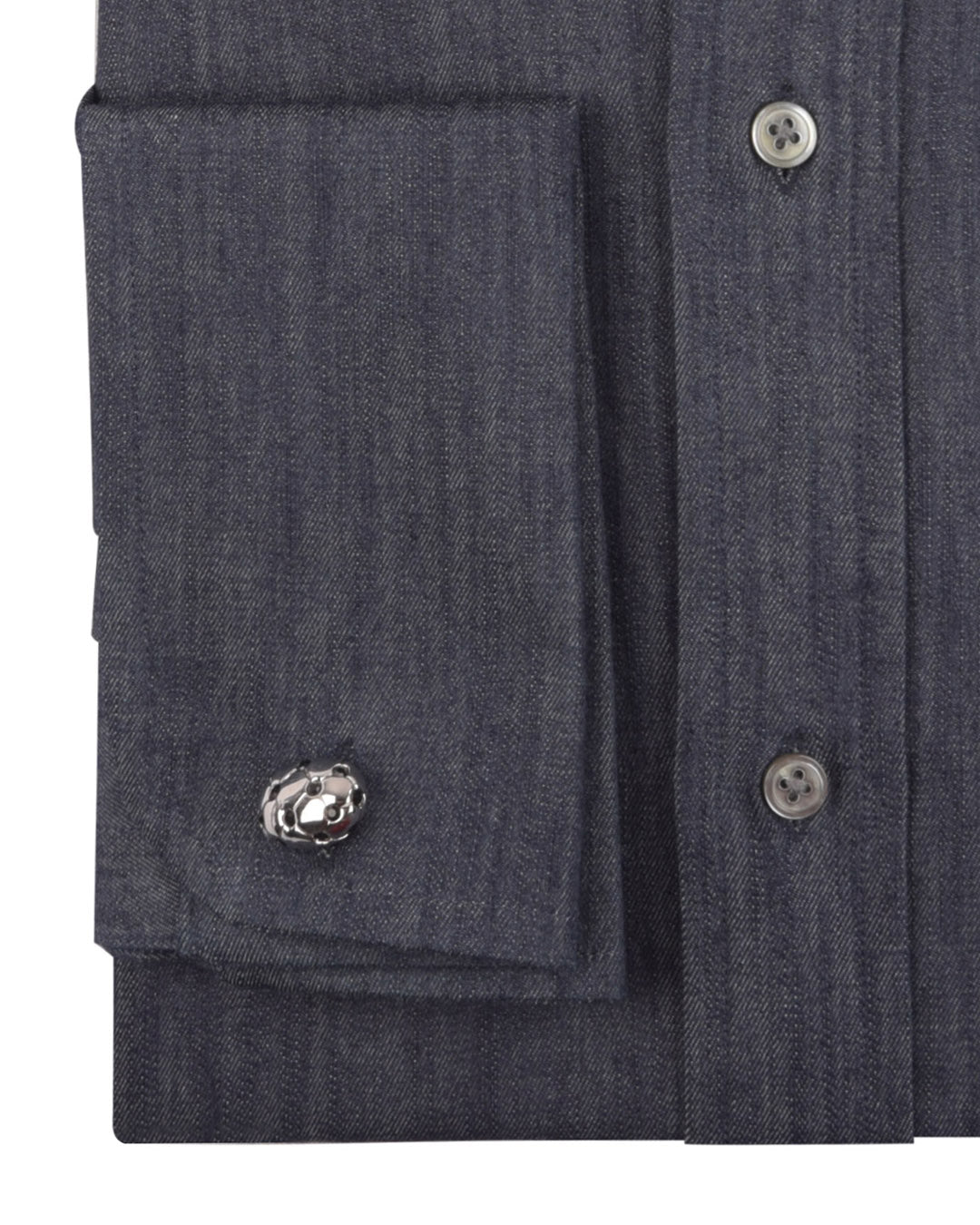 Twill Flannel Dark Blue Work Shirt - 3