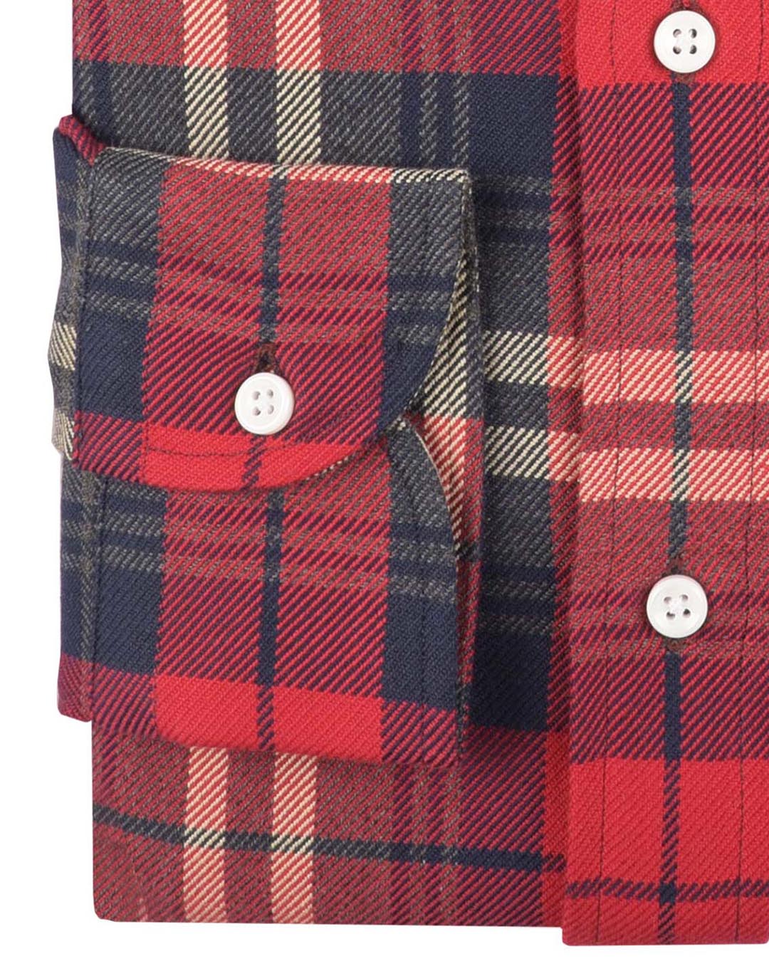 Red Navy Tartan Twill - 3