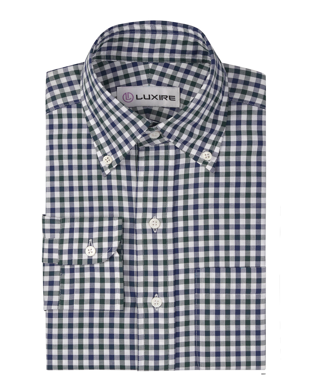White Blue Green Gingham - 1